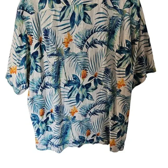 Tommy Bahama Mens 100% Silk 3XL Plus Tropical Print Hawaiian Shirt Orange Palm - Picture 11 of 11